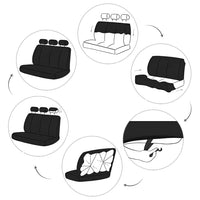 Set di coprisedili per auto Garvee, 15 pezzi, set completo scintillante, coprisedili traspiranti per auto, sedili anteriori, sedili posteriori, nero