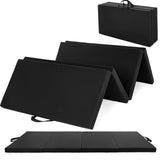 Garvee Tappetino Pieghevole Ginnastica 6x3 Piedi, Schiuma EPE 5 cm, Rivestimento PU Antiscivolo, Portatile, Yoga e Arti Marziali, 5 Pannelli, Nero