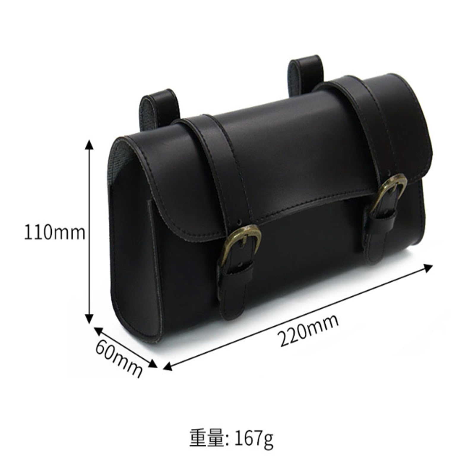 Garvee Retro PU Leather Borsa per bicicletta, organizer per attrezzi, impermeabile per pendolari, 22x10x5,5 cm, marrone canna