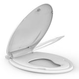 Sedile WC Garvee con seggiolino per bambini 2 in 1 per WC allungati, bagno per famiglie, polipropilene, bianco, chiusura ammortizzata, chiusura magnetica - bianco