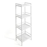 Garvee Mensola a Scala 4 Ripiani in Metallo, Spaziosa e Resistente, Multifunzione per Bagno, Cucina, Soggiorno, Camera da Letto, Verniciatura Elettroplaccata, Nero - 4 Tier White