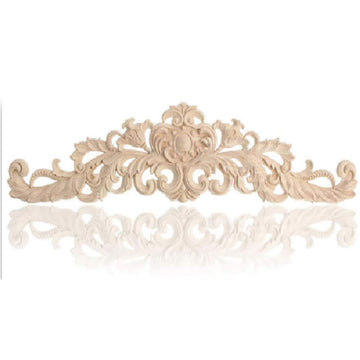 Pannello angolare intarsiato in legno di caucciù Garvee, intagliato a mano, per mobili e porte, 30 x 70,8 cm, non verniciato
