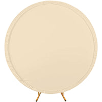 Garvee Arco Rotondo Sfondo Poliestere Cerniera Elastico Leggero 6,5 piedi Decorazione per Matrimoni e Feste Bianco