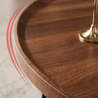 Tavolino da caffè impilabile Garvee, set di 2, rotondo, con piedini antiscivolo, per soggiorno e ufficio, 28x18 e 20x15 pollici, marrone