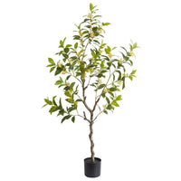Albero di osmanto artificiale Garvee da 1,4 m con foglie e fiori realistici, rami regolabili, materiale PU, non richiede manutenzione, per uso interno ed esterno, verde