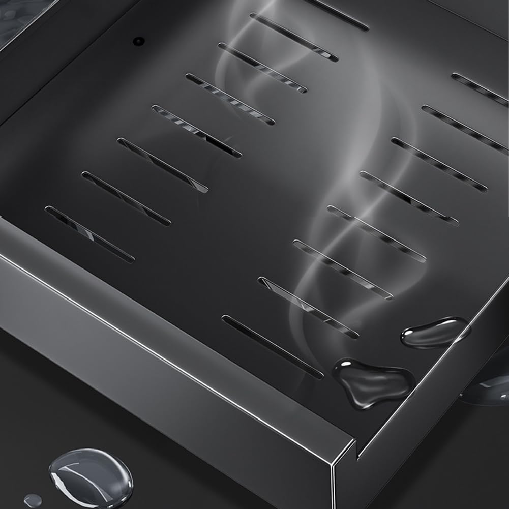 Organizzatore per armadietto estensibile Garvee in acciaio al carbonio, 35 cm di larghezza, autoadesivo, per cucina e bagno, robusto e silenzioso.