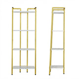 Garvee Libreria Moderna 4 Ripiani Metallo Dorato Mdf Resistente Elegante Design Marmo Multiuso Casa Ufficio