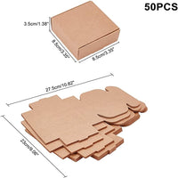 Garvee Cajas De Papel Kraft Resistenti E Riutilizzabili Per Regali E Artigianato, 7,5x7,5x3 Cm, Marrone Naturale