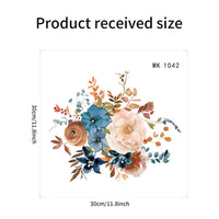 Adesivo per il bagno Garvee con motivo floreale, autoadesivo, impermeabile, rimovibile, in PVC, 30x30 cm, decorazione per sedile del water