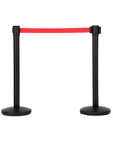 Set Garvee 2 Stanchion per Controllo Folla con Cintura Retrattile 2m Rossa per Eventi e Banche