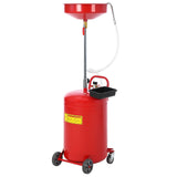 Contenitore per lo scarico dell'olio Garvee da 75.7 L con ruota e imbuto regolabile in altezza per officina, acciaio, nero