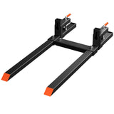 Forche per pallet Garvee da 109.22 cm per trattori e minipale, capacità 907 kg, sistema di sgancio rapido, barra stabilizzatrice regolabile, acciaio, per impieghi gravosi, agricoltura e edilizia - giallo arancio