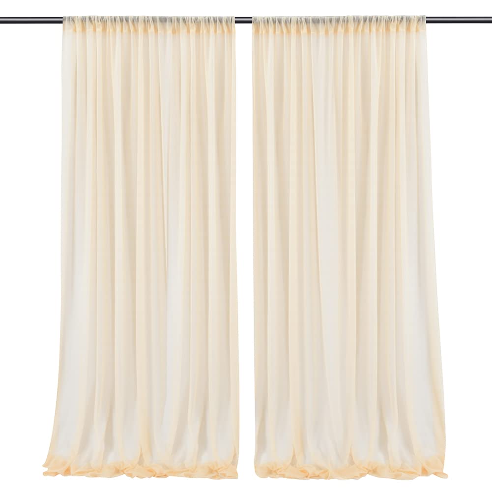 Tenda per fondale Garvee, tende staccabili per fotografia, per palcoscenici, feste di matrimonio, 1,5 m x 2,4 m, color champagne