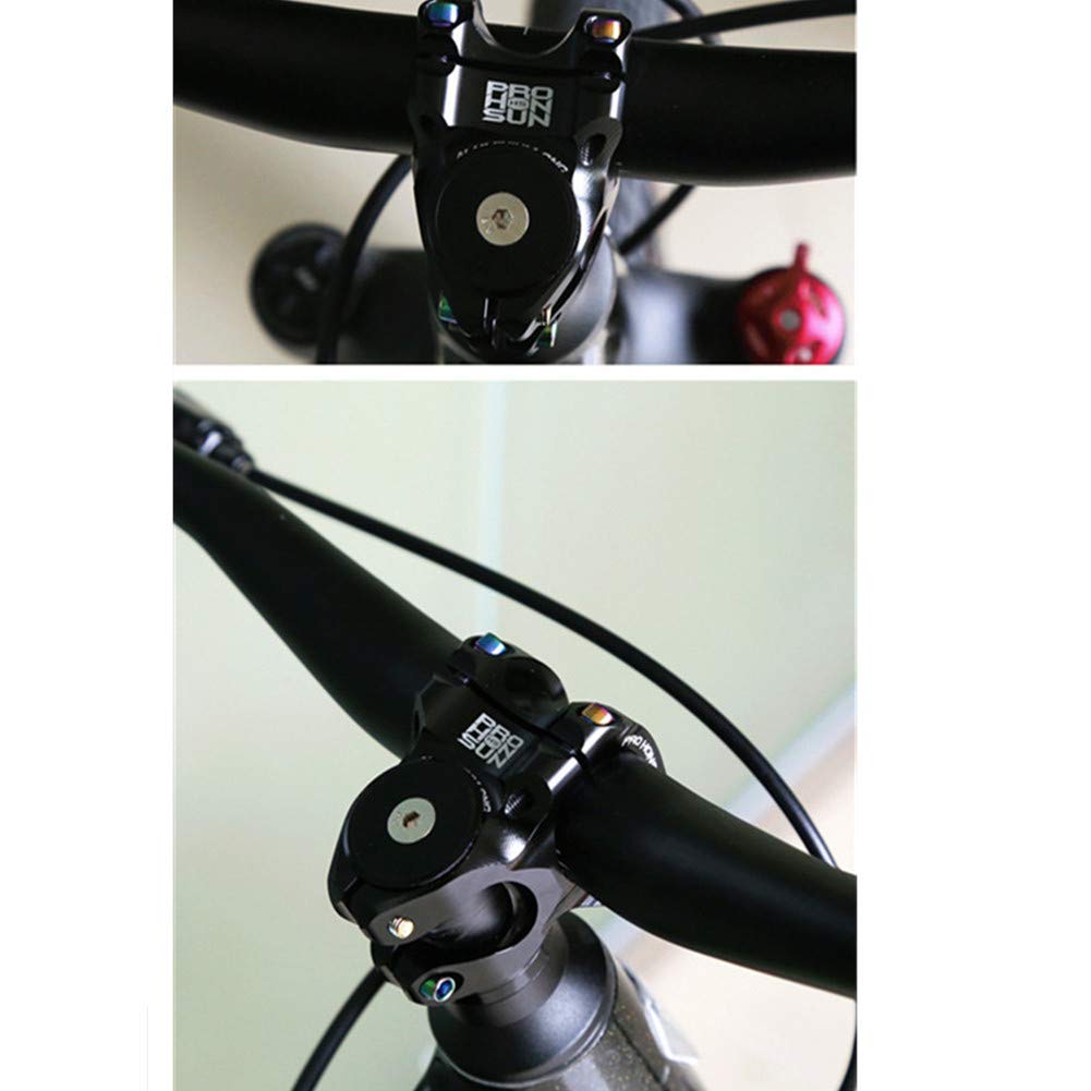 Attacco manubrio per bicicletta Garvee da 31,8 mm in lega di alluminio CNC, corto, MTB, VTT, BMX, Fixie, nero, 31,8 x 28,6 mm, leggero e robusto, per mountain bike, bici da strada