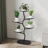 Supporto per piante in metallo a 5 ripiani Garvee, supporto verticale per vasi di fiori, salvaspazio per balcone, giardino, soggiorno, camera da letto - Come mostrato