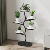Supporto per piante in metallo a 5 ripiani Garvee, supporto verticale per vasi di fiori, salvaspazio per balcone, giardino, soggiorno, camera da letto