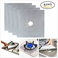 Garvee Kitchen Gas Stove Protector, riutilizzabile, antiaderente, resistente al calore, 4 pezzi, per uso domestico