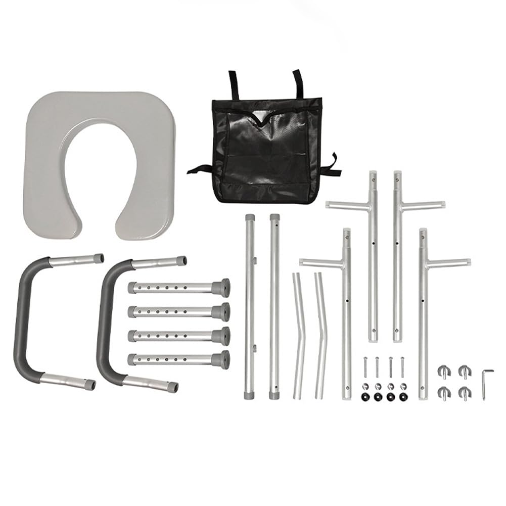 Rialzo per WC Garvee con braccioli, altezza e larghezza regolabili, sollevatore per WC per anziani, disabili e donne incinte (fino a 136 kg)