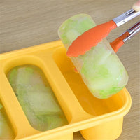 Vassoio per congelatore in silicone Garvee a 4 celle per zuppe, brodo e salse, 4 cubetti con coperchi, conservazione degli alimenti, rosso