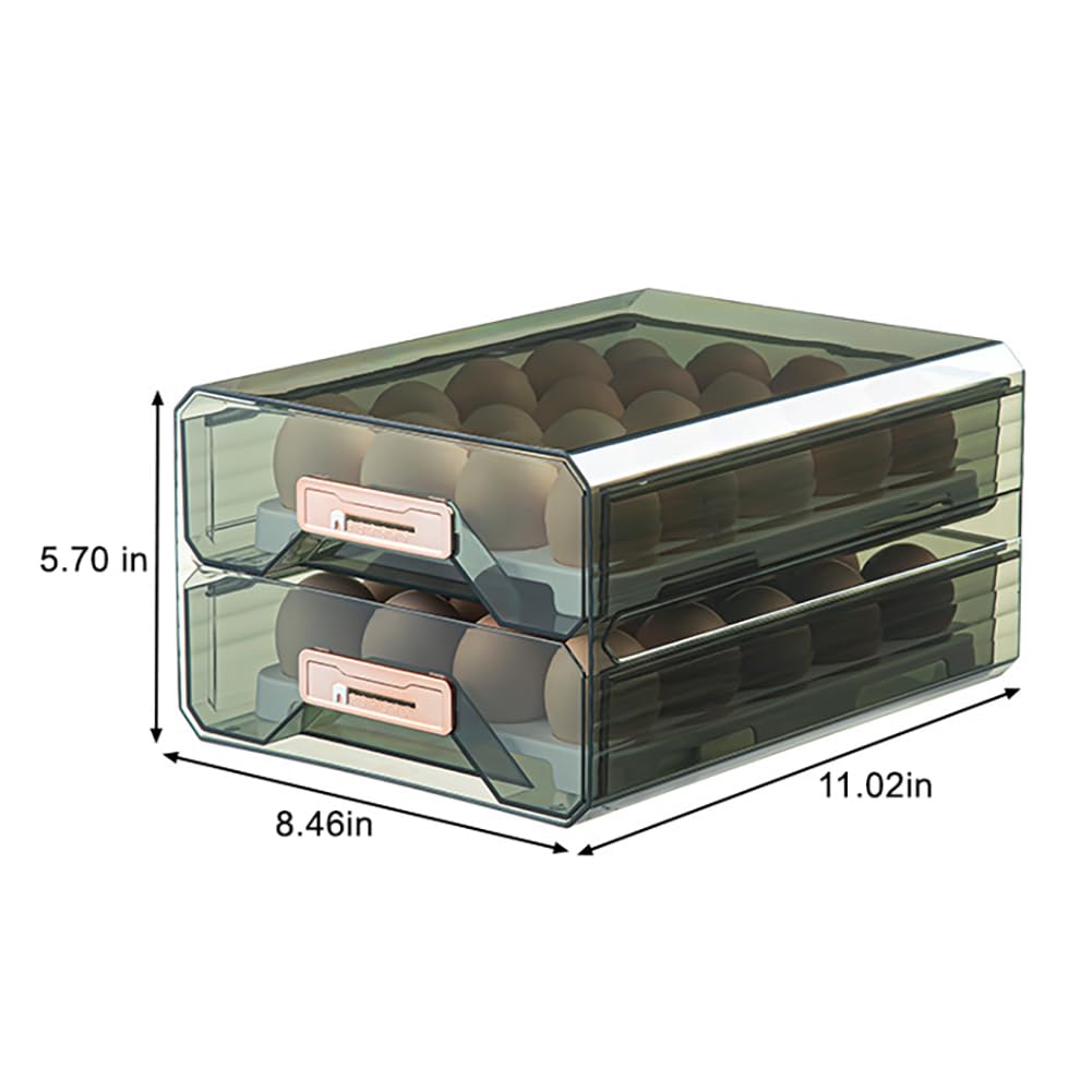 Contenitore per uova Garvee, 2 livelli, tipo cassetto, trasparente, 40 uova, organizzazione della cucina