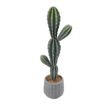 Cactus artificiale Garvee da 35 pollici in materiale EVA realistico, vaso bianco, decorazione per interni ed esterni