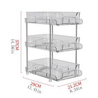 Garvee Organizer trasparente per bagno con divisori regolabili in PET e acciaio inossidabile per cucina e bagno Trasparente e robusto