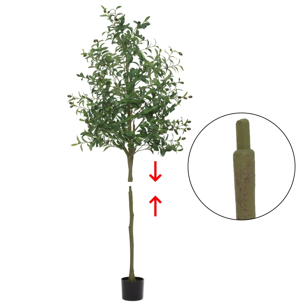 Albero di ulivo artificiale Garvee da 6 piedi con foglie realistiche, facile da curare, stelo flessibile per ufficio e soggiorno, plastica e cemento, verde