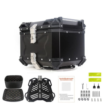 Garvee Valigia Moto 45L Bauletto Impermeabile in Alluminio per Viaggi in Moto, Serratura Sicura, Rivestimento Interno Rimovibile, Installazione Rapida, Nero