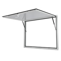 Finestra per concessioni Garvey con tenda da sole, telaio in alluminio, doppia chiusura a forcella, aste di sollevamento idrauliche, resistente alle intemperie, finestra per food truck, 48"x36"