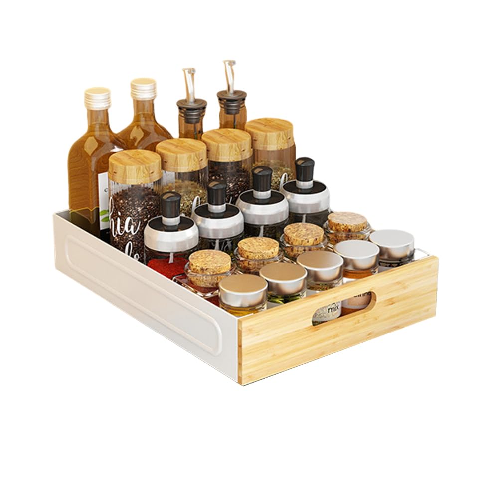 Garvee Cassetto telescopico espandibile estraibile Organizzatore per mobile da cucina Bianco 40,5x30x8 cm