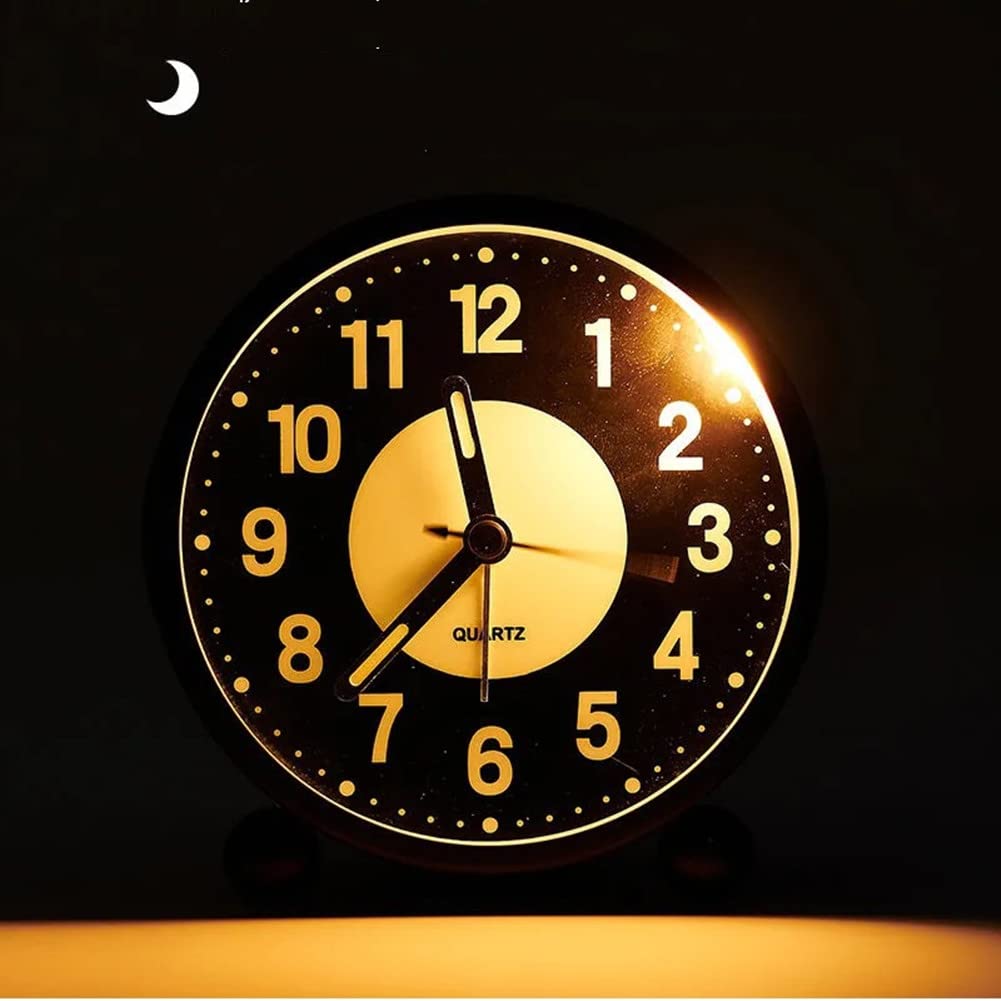 Sveglia analogica Garvee per bambini con cassa in metallo, silenziosa e luminosa, 4 pollici, a batteria, per camera da letto e comodino, portatile e antiurto