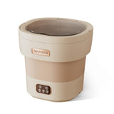 Mini lavatrice pieghevole Garvee per campeggio, 12 litri con asciugatrice centrifuga, per biancheria intima, vestiti per bambini, calzini, beige/bianco, compatta e portatile - Beige