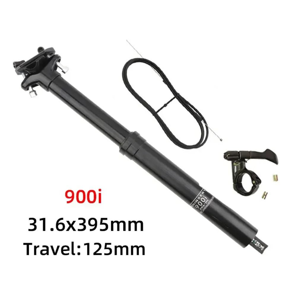 Reggisella telescopico Garvee da 31,6 mm per mountain bike, leva remota interna regolabile, escursione da 125 mm, robusto ed elegante