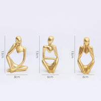 Garvee 3PCS Figurine Artistiche Astratte in Resina Nera - Design Moderno per Scrivania e Soggiorno, Miniature Pensatori, Dimensioni Compatte, Nero