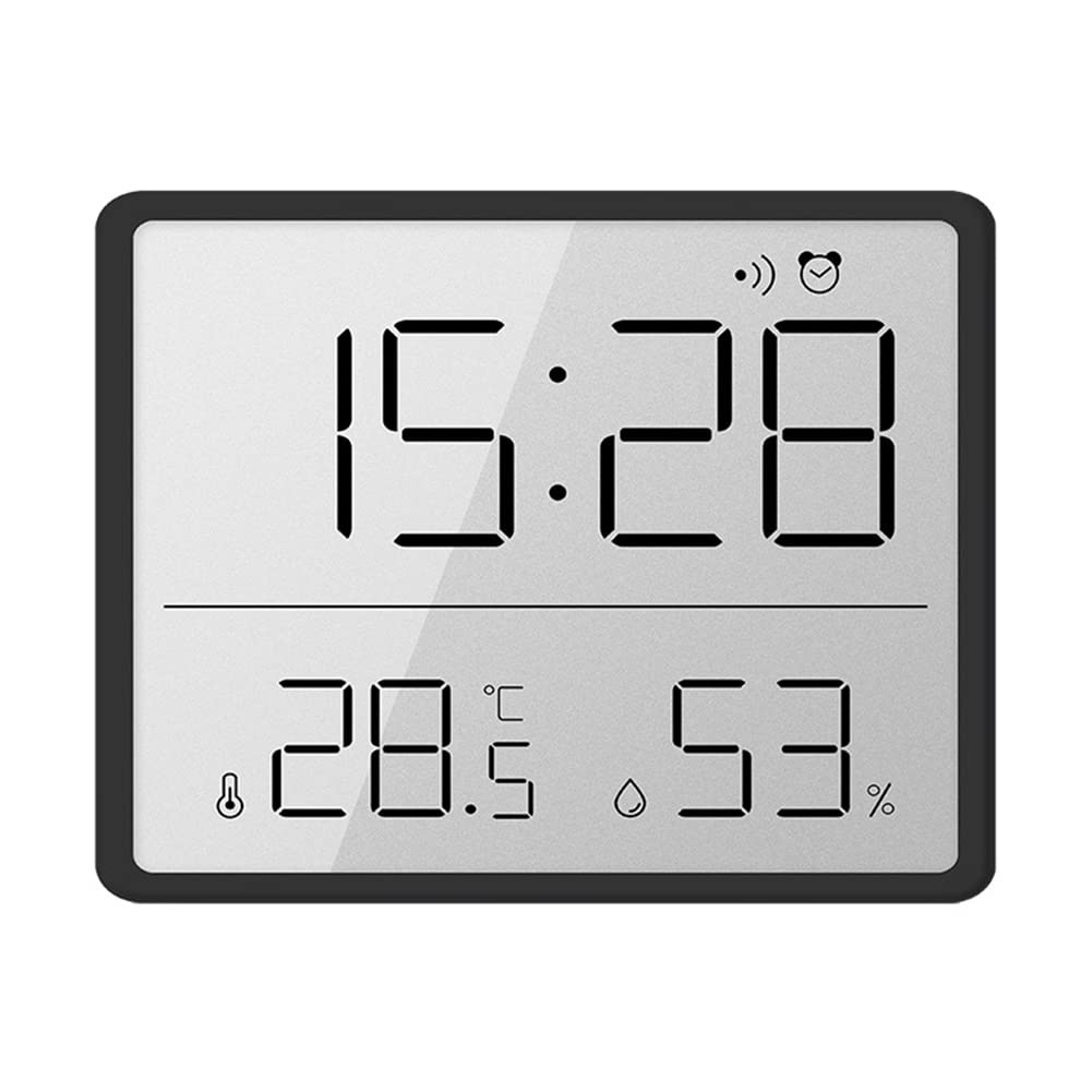 Sveglia digitale a LED Garvee con magnete, display della temperatura, timer da cucina, plastica, orologio da tavolo, nero per ufficio e camera da letto