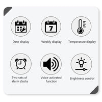 Orologio da parete digitale a LED Garvee con 2 sveglie, display LCD della temperatura, controllo vocale, luminosità regolabile per camera da letto, soggiorno, ufficio, palestra, rosso