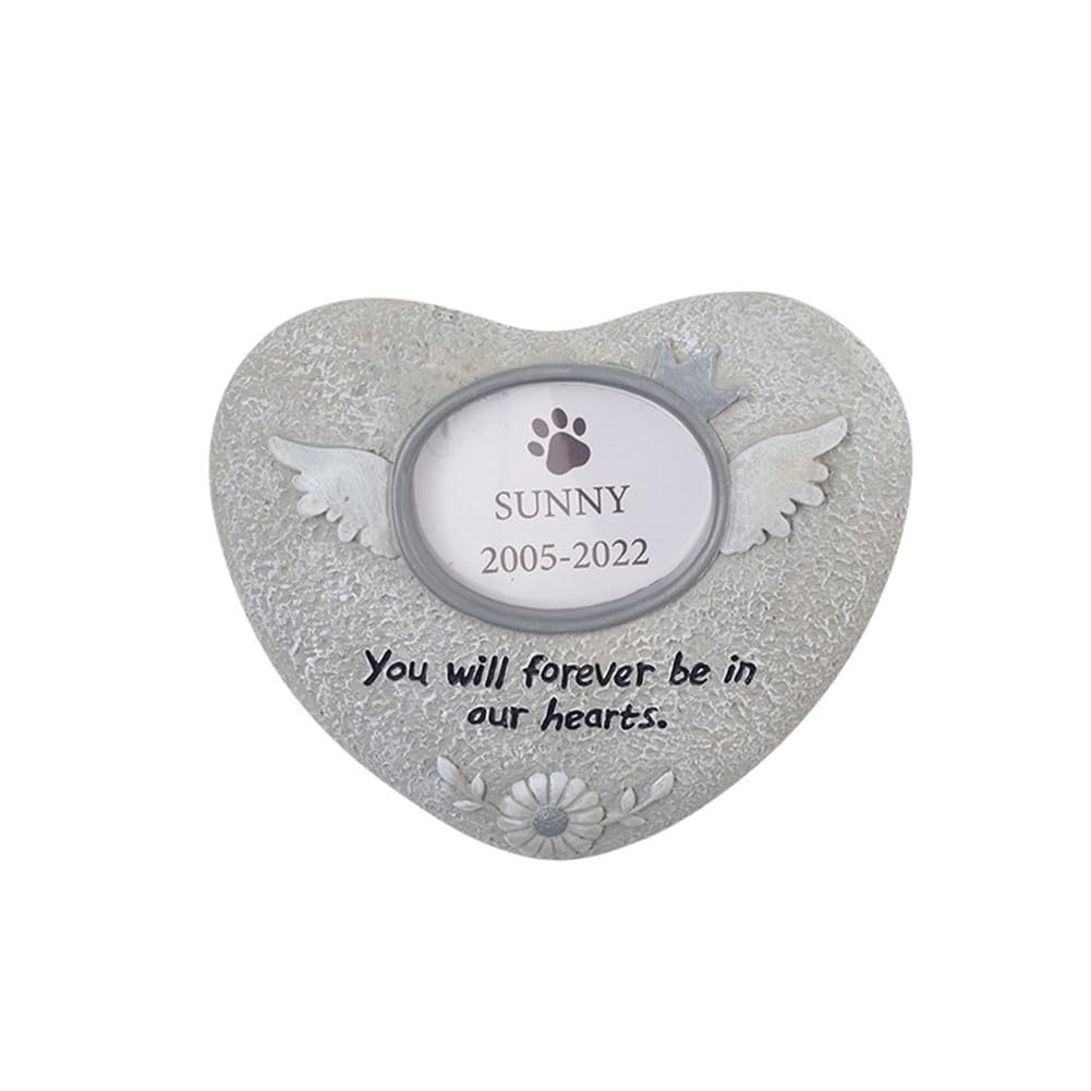 Garvee Paw Print Pet Lapide commemorativa per gatti in resina realistica per giardino, interni ed esterni, angelo, regalo di condoglianze