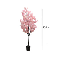 Albero di ciliegio artificiale Garvee da 5 piedi con fiori in poliestere a lunga durata e robusto vaso in cemento per casa e ufficio, facile da pulire, realistico