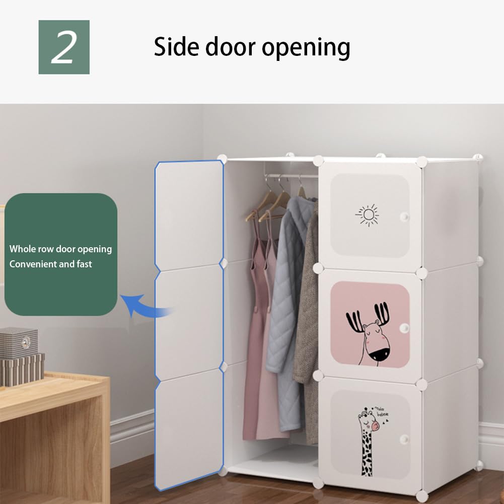 Armadio per bambini Garvee, modulare, impilabile, robusto e impermeabile, organizer per camera da letto, 14x14x14 pollici