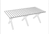 Garvee Tavolo Da Campeggio Pieghevole In Acciaio Al Carbonio Con Piano Arrotolabile Per Esterno Spiaggia Picnic Giardino BBQ Colore Legno Naturale