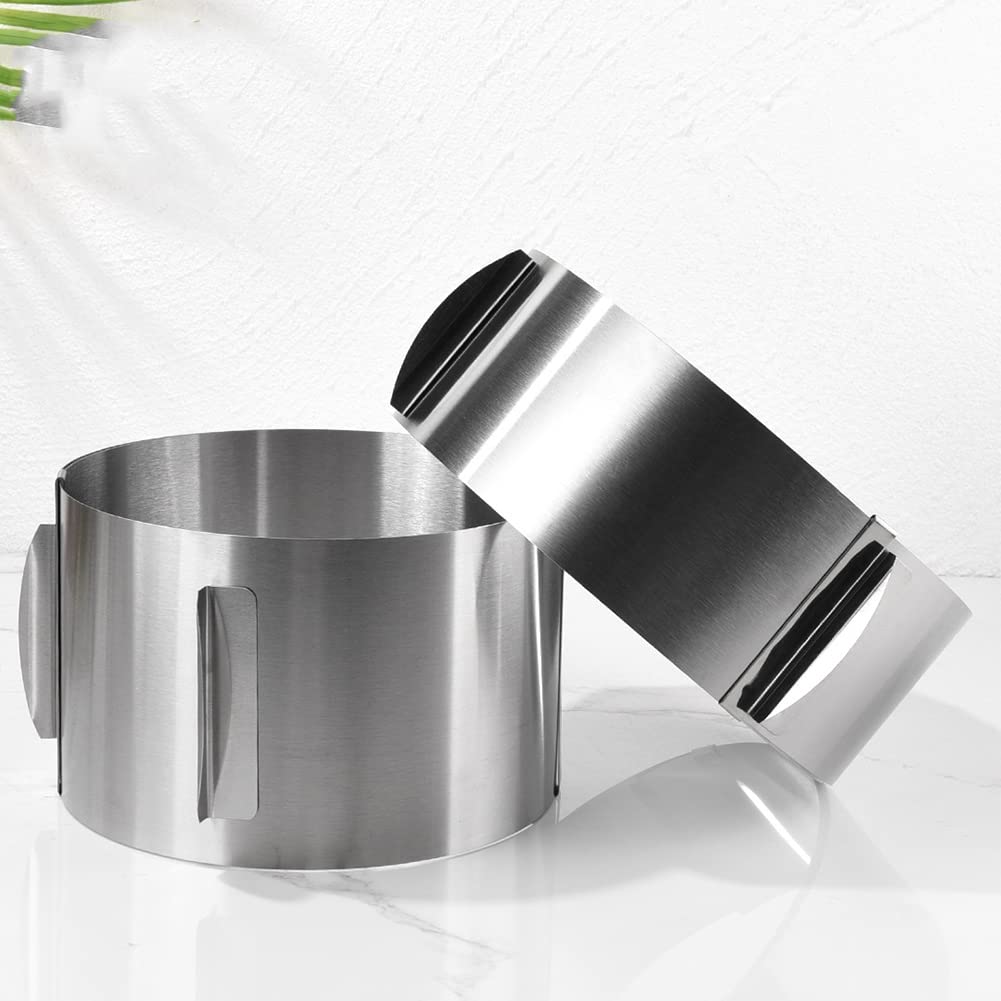 Garvee Stampo Regolabile Telescopico per Mousse in Acciaio Inossidabile 430, 2.4-12 Pollici, Altezza Regolabile, Antiruggine per Pasticcerie e Cucina Domestica