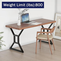 Gambe per tavolo in metallo Garvee a forma di X, 71 cm, nere, gambe robuste per mobili fai da te, carico massimo 400 kg, cuscinetti regolabili, 71 x 61 cm, set da 2