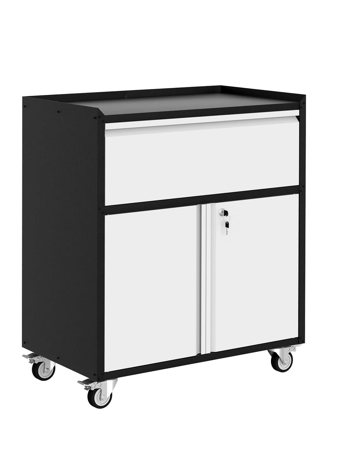 Armadio portautensili Garvee Rolling Garage, in metallo, resistente, con ripiano regolabile, con serratura, 4 ruote, per officina/ufficio