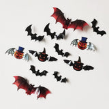 GARVEE 60 pezzi di adesivi murali in PVC con pipistrelli per decorazioni di Halloween, per camera da letto, esterno, veranda, finestra, aula, nero