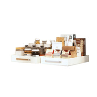 Garvee - Confezione da 2 organizer rimovibili per mobili da cucina, cassetti rimovibili, bianco, adatti a più stanze