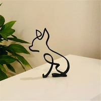 Garvee Scultura Cane in Metallo Minimalista Moderna - Design Geometrico Astratto - Resistente e Antiruggine - Decorazione da Parete o Scrivania - Ideale per Casa e Ufficio