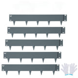 Garvee Bordo Paesaggistico in Acciaio Zincato 5-Pack Resistente alla Ruggine Flessibile con Picchetti per Giardino e Aiola - 39*7.15Inch 5-Pack Dark Gray