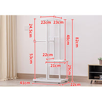 Supporto per piante Garvee a 4 ripiani, in metallo, antiruggine, piedini regolabili, per balcone, soggiorno, giardino, salvaspazio, nero