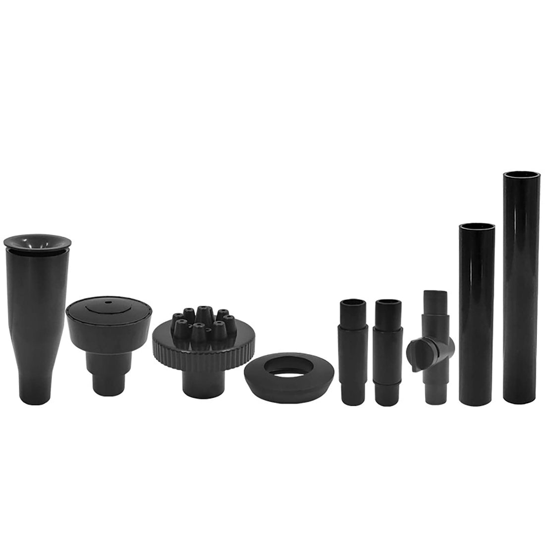 Garvee set di ugelli per pompe per fontane da 9 pezzi, altezza regolabile, testine di spruzzo per irrigatori a cascata per pompe sommergibili, giardino, acquario, laghetto, nero