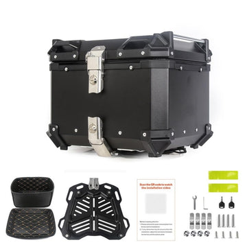 Garvee Valigia Moto 45L Alluminio Impermeabile Nero Opaco Touring - Serratura Sicura, Rivestimento Rimovibile, Installazione Rapida